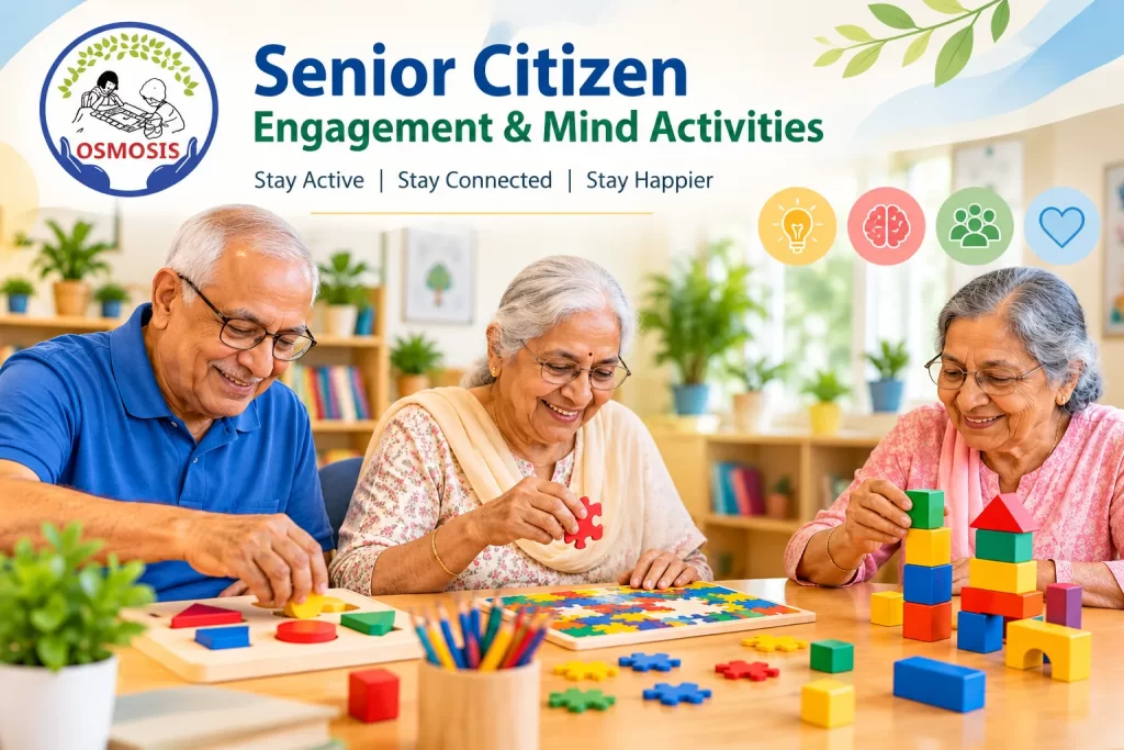 Senior citizen engagement and mind-stimulating activities at Osmosis Play Centre